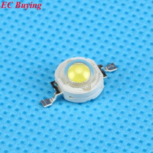 50 pcs/lot 1W (Cool White) White Light Beads 1W White Light White 80-90LM High Power LED lamp Beads Lamp Chip Aluminum Feet