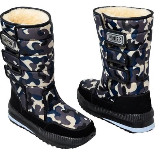 Fleece Warm Thick Cotton Shoes New Couple Non-slip Sole Winter Snow Boots Plus Size High-tube Waterproof Cold-proof Ski Boots