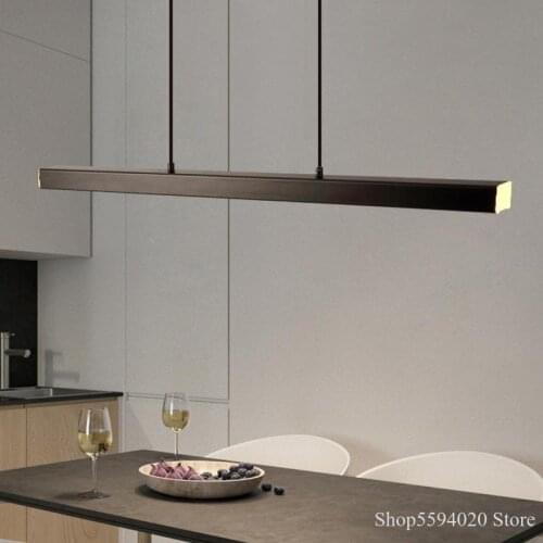 Nordic Long Led hanging light Creative Indoor Restaurant Bar Pendant Lights Modern Simple Minimalist Lamp Hanging Light Fixture