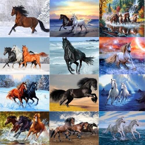 DPF diamond painting cross stitch diamond embroidery horse crafts diamond mosaic kit square/round rhinestone home decor