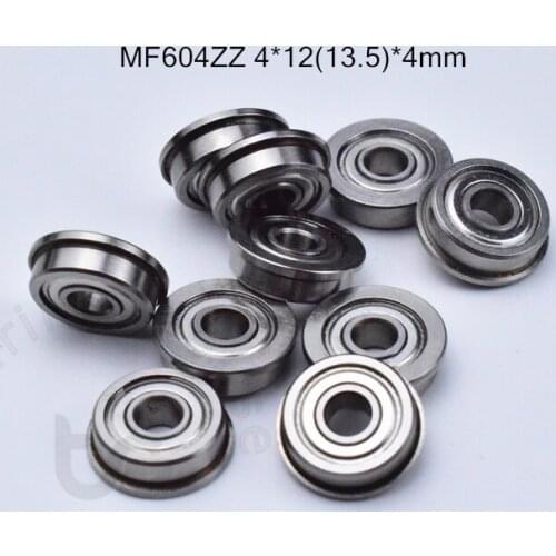 F604ZZ 4*12(13.5)*4mm 10pieces free shipping bearing ABEC-5 604 Flange bearings chrome steel bearing F604 F604Z F604ZZ