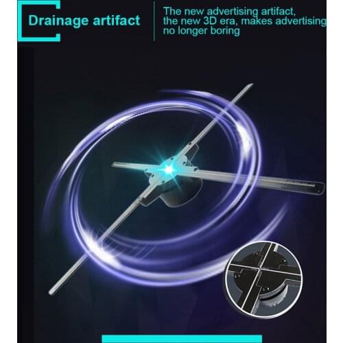 56CM LED 3D WiFi Holographic Projector Hologram Advertising Display Fan Lamp 16GB APP