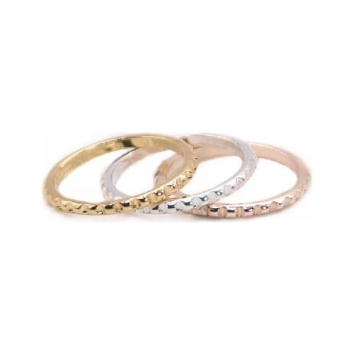 Classic Flat Gear Ring Simple Rivets Surface Style Gold White Rose Three Color Optional Suitable for Men And Women