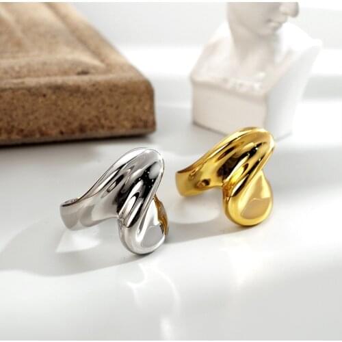 XIHA 925 Sterling Silver Ring Wave Twist Geometric Adjustable Rings for Women Korean Style Engagement Minimalist Jewelry 2020
