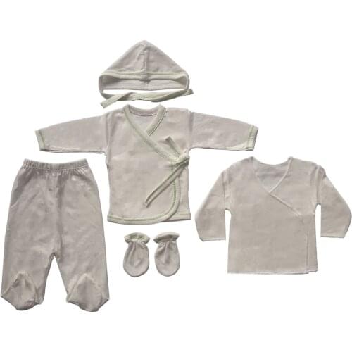 Newborn 5'li Underwear Baby The Zibin Set-Cream green
