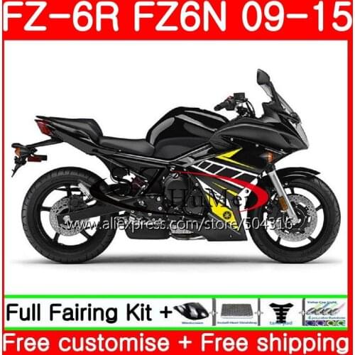 Body For YAMAHA FZ6N FZ6 Glossy black FZ6R 09 10 11 12 13 14 15 75SH7 FZ-6R FZ 6R 2009 2010 2011 2012 2013 2014 2015 Fairings