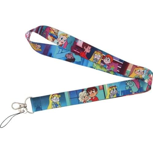 Cute Cartoon character women lanyard for key in mobile phone straps necklace card holders webbing ribbons keychain keyring E0761
