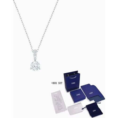Fashion SWA new SOLITAIRE ladies pendant necklace platinum classic solitaire crystal magical and flexible jewelry gift