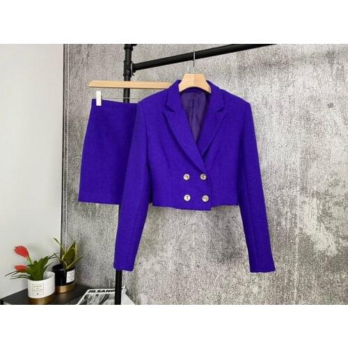 Fashion 2021 new ladies suit jacket + skirt 2-piece set 0924