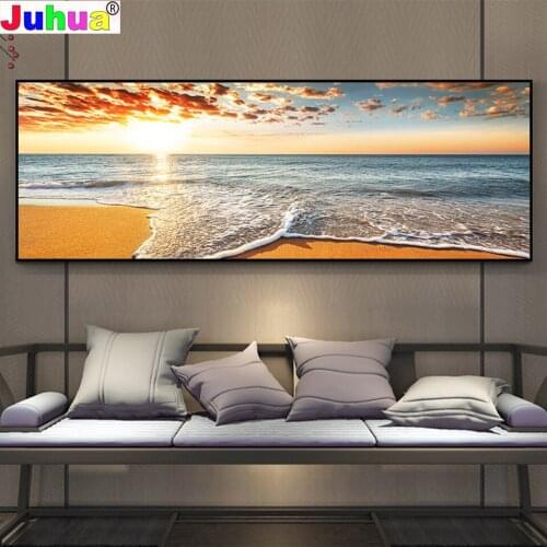 Full Square/Round Drill Diy Diamond Painting Seascape Beach Life Large Size Embroidery Mosaic Cross Stitch Kits Sunset scenery