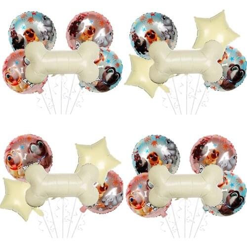 5-piece cartoon dog balloon set 18-inch dog party decoration aluminum foil balloon set aluminum foil hydrogen balloon