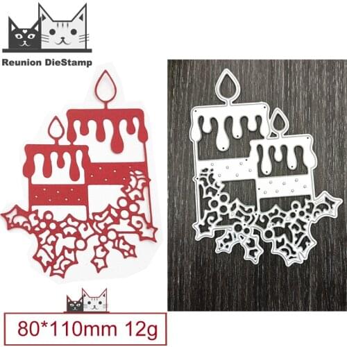 2021 New Merry Christmas Candles Metal Cutting Dies Scrapbooking Craft Mold Stencil Handmade Paper Card Embossing Die Cuts