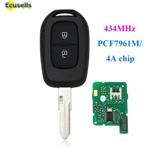 New Remote key 2 button 434MHZ with 4A PCF7961M chip for Renault Sandero Dacia Logan Lodgy Dokker Duster 2016