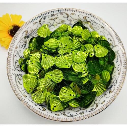 LNHOME 50g/Lot 13mm Shell Sequins Light Green Confetti With 1 Hole Sequins Sewing DIY Dress Clothing Christmas Loose Sequins