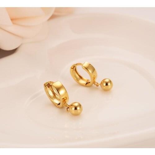 Bangrui Beads Earrings for Women/Girls Gold Color Ball Earing Jewelry Gifts African,Indonesia,Nigeria,Congo,Arab Earring gift