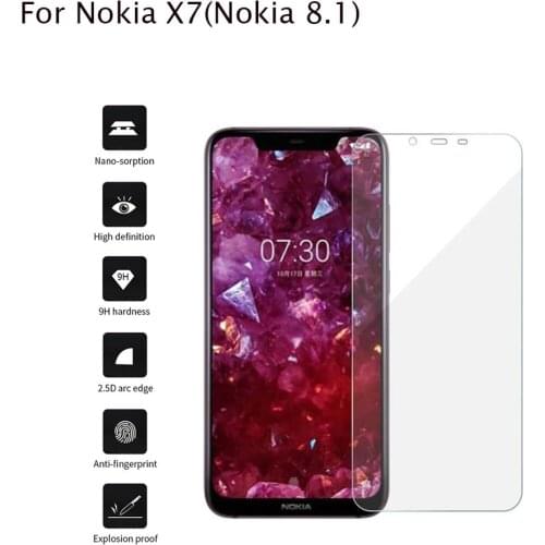 2PCS sFor Glass Nokia 8.1 Screen Protector Tempered Glass For Nokia X7 Glass For Nokia 8.1 Film 9H