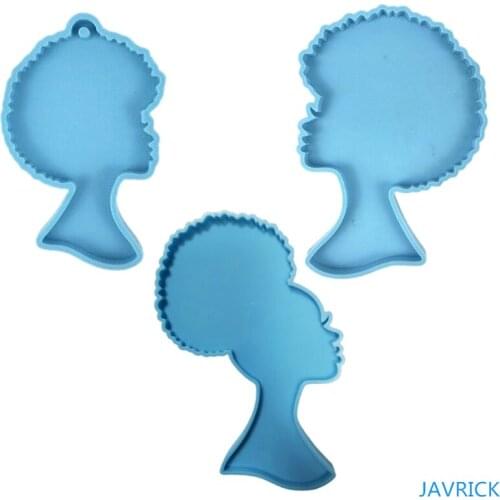 Super Glossy Woman Head Epoxy Resin Mold Keychain Casting Silicone Mould DIY Crafts Pendant Making Tool
