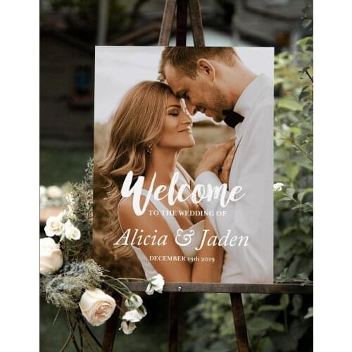 Wedding welcome sign with photo, Welcome sign, Wedding welcome photo sign, Welcome our wedding signs, DIGITAL signage, picture w