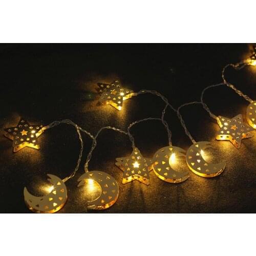 Middle Moon shape LED String lights Holiday lighting Fairy Garland For Christmas Tree Wedding Party Ramadan Decor Box Lantern