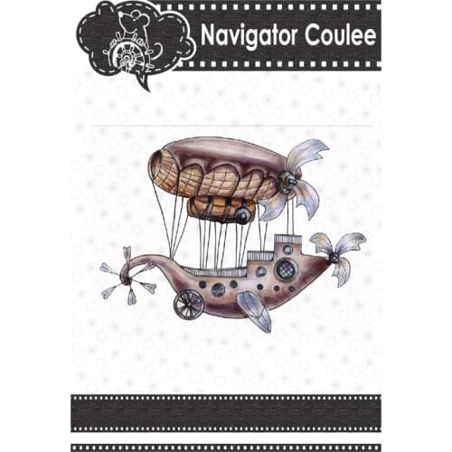 Steampunk vintage yacht metal cutting die, craft machinery die, layered embossed template, cut paper card, cut dead embossing