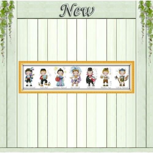 World festival boy baby Decor painting counted printing on the canvas DMC 11CT 14CT kits Cross Stitch embroidery needlework Sets