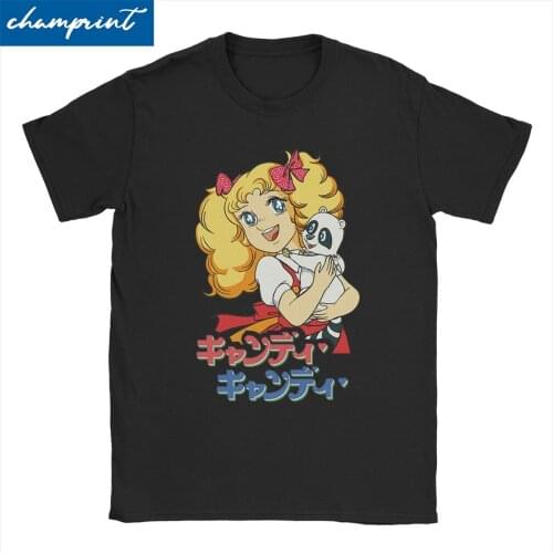 Funny Candy Candy Anime 80s Kawaii Manga T-Shirt Men Women Crew Neck Cotton T Shirt Short Sleeve Tee Shirt Plus Size Tops
