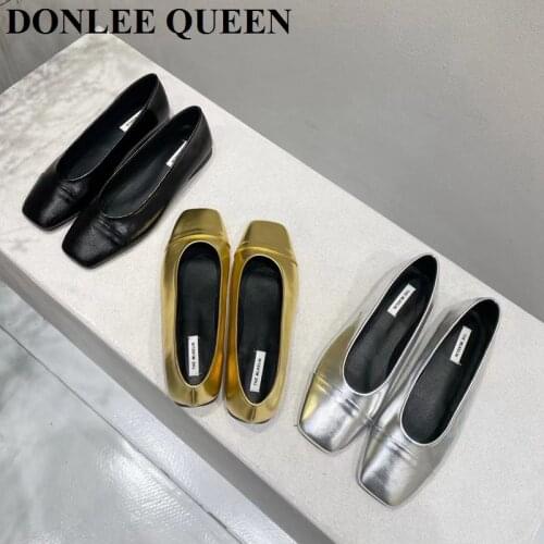 2021 Autumn Flats Pointed Toe Slip on Flat Shoes Woman Ballet Flats Shallow Ballerina Soft Moccasin Ladies Loafers Zapatos Mujer