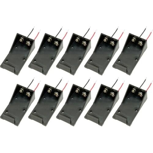 10pcs DC 9V Battery Holder Box Case with Wire Lead ON/OFF Switch Cover Case
