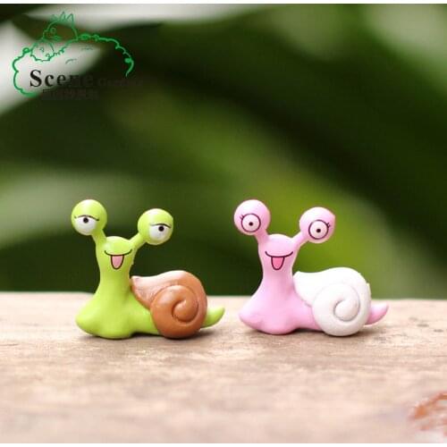 10Pcs Moss Micro Landscape Succulents Miniature Snail Figurine Decor Fairy Garden Dollhouse Ornament