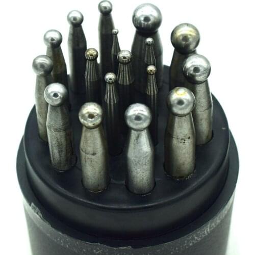 17 Pcs Jewelry Dapping Punches Set Stainless Steel Dapping Block DIY Craft Tools For Jewelry Machine