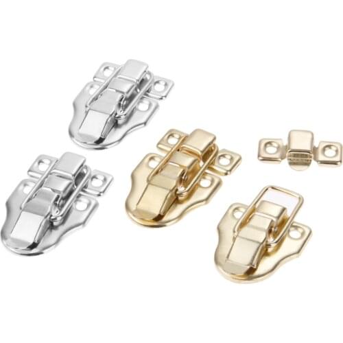 2pcs Vintage Box Hasps w/screws Duckbill Decor Drawer Jewelry Wood Case Suitcases Latch Iron Buckle Clasp 59*40mm Gold/Sivler