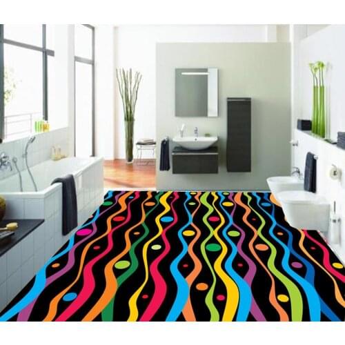 3d pvc wallpaper Abstract waves 3D stereoscopic floor waterproof wallpaper for bathroom wall Home Decoration