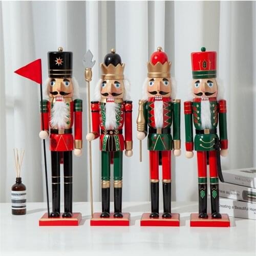 50CM/38CM Wooden Nutcracker Soldier Christmas Decoration Pendants Ornaments For Xmas Tree Party New Year Decoration Methodical
