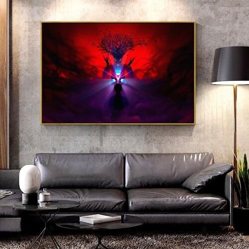 Artcozy Oil Canvas Painting silhouette_tree_man For Home Decoration Wall Art