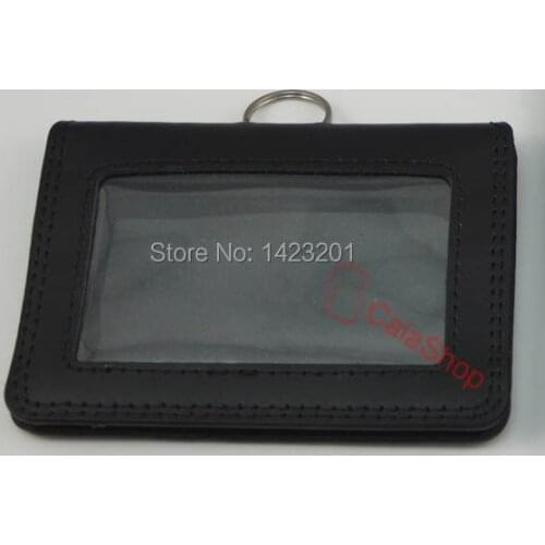 One pcs Genuine leather Card Badge Holder credit ID Horizontal