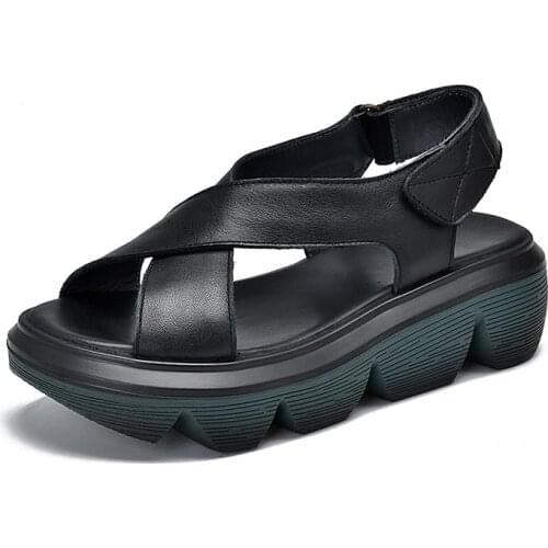 Special Offer Top Soft Cowhide Sandals Women Shoes 2021 New Elegance Summer Open Toe Sandals Platform Non-slip Heighten Sandals