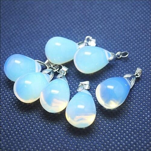 15 Pieces/Lot White opal beads pendant fantastic charms glass pendant fashion jewelry accessories size 14x20mm