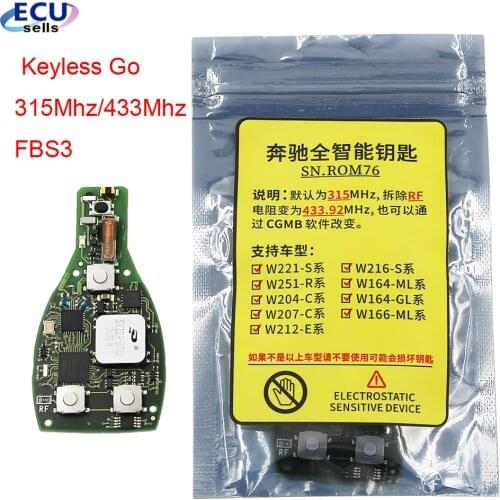CGDI One Start Keyless Go 315Mhz/433Mhz FBS3 Smart Key For Mercedes-Benz W164 W166 W216 W221 W251