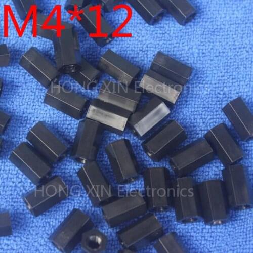 M4*12 Black 1pcs Nylon Standoff Spacer Standard M4 Plastic Female-Female 12mm Standoff Repair accessory High Quality