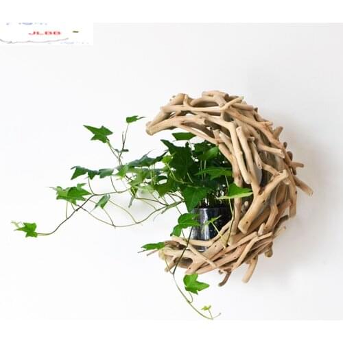 Wooden Vase Wall Decoration Pendant Living Room Balcony Wall Hanging Flower Pot Home Hotel Restaurant Wall Hanging Flower Pot
