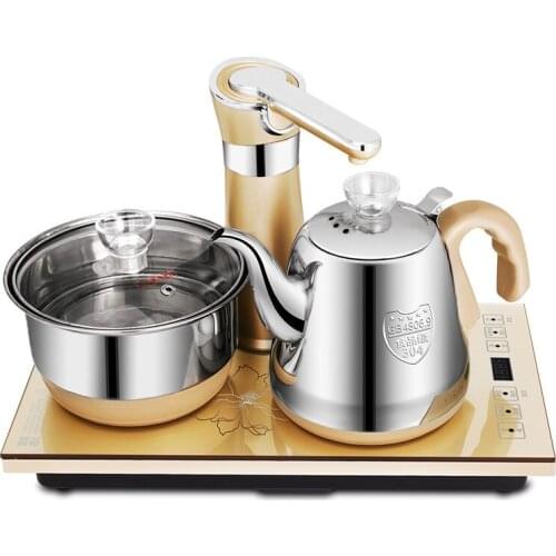 Electromagnetic tea furnace is fully automatic with water kettles pumping and a three-in-one set
