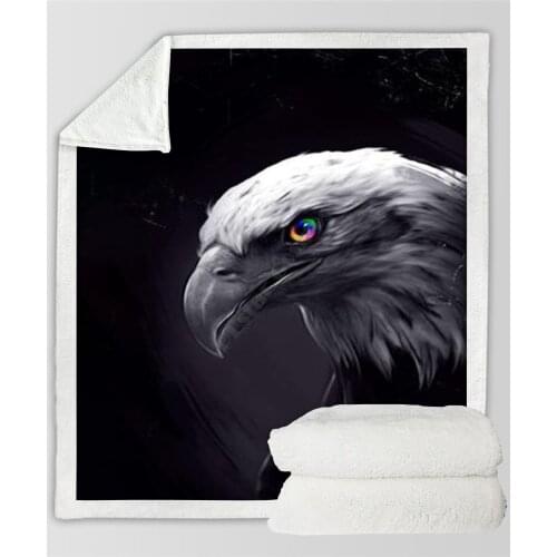 Plstar Cosmos Eagle Fleece Blanket 3D print Sherpa Blanket on Bed Home Textiles Dreamlike style-1