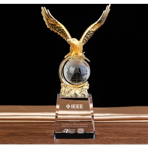Customize Custom Business gift -25CM TOP COOL Home office efficacious Mascot Money Drawing Eagle vulture lanneret crystal statue