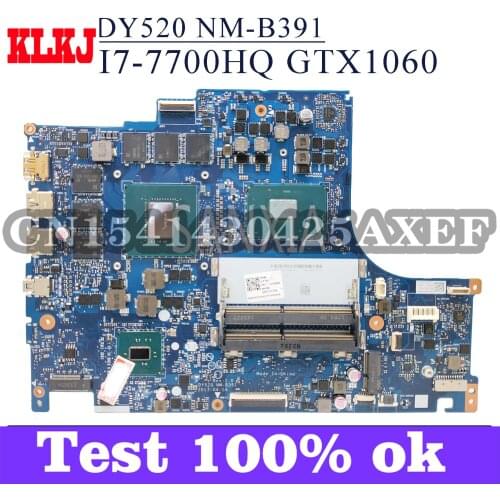 KLKJ NM-B391 Laptop Motherboard For Lenovo Y520-15IKBM R720-15 Original Mainboard I7-7700HQ GTX1060