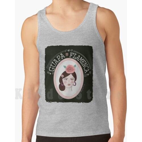 Pretty And Flamenco By Amapolas Moras tank tops vest 100% Cotton Beautiful Flamenco Flamenco Dancer Gypsy Spanish