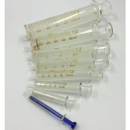 Lab Disposable Glass Injection Syringe Glass Liquid Injector Transfer Pipette Sampler