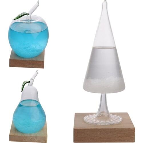 Small Crystal Weather Forecast Bottle Glass Storm Bottle White Christmas Tree Blue Apple Blue Pear Weather forecast bottle