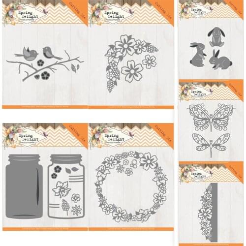 Mmao Crafts Metal Steel Cutting Dies New Spring flower bird Stencil For DIY Scrapbooking Paper/photo Cards Embossing Dies