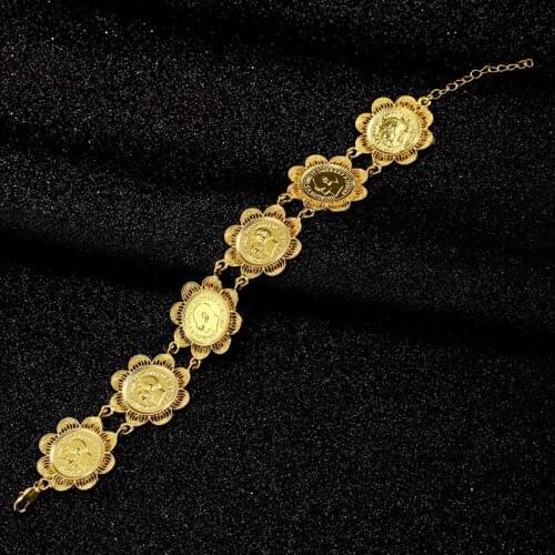 Fashion Metal Bracelet George English Sword Gold Coin Jewelry sovereign Ethnic Bracelet Portrait Bracelet Accessories