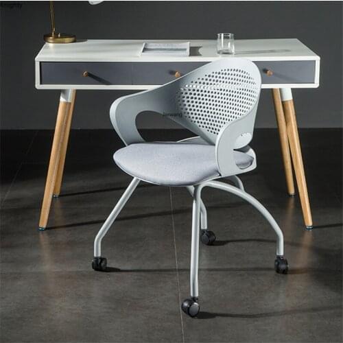 Nordic Office Chairs Creative Hollow Backrest Armchair Office Chair Personality Rotatable Conference Chair Computer Desk Chair M